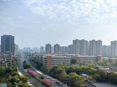 城市化进程城市景观高层住宅群