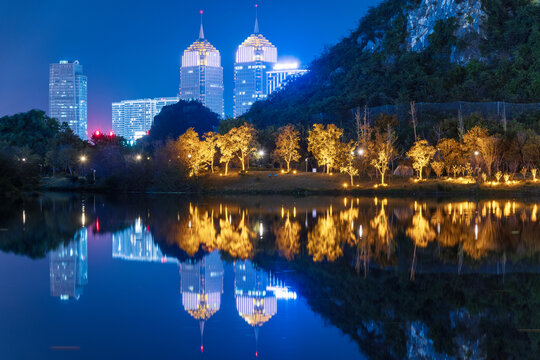 桂林临桂新区夜景