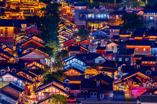重庆十八梯传统风貌区夜景