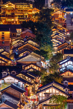 重庆十八梯传统风貌区夜景