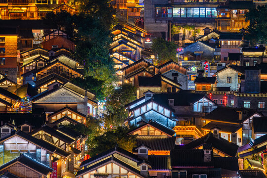 重庆十八梯传统风貌区夜景