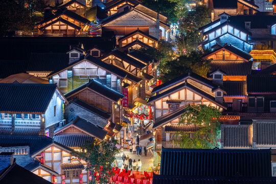 重庆十八梯传统风貌区夜景