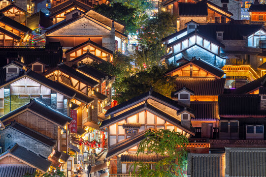 重庆十八梯传统风貌区夜景