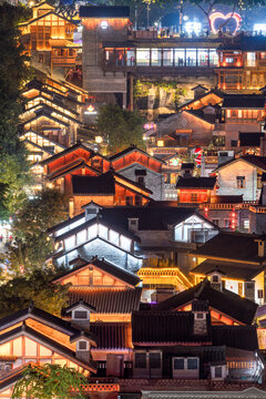 重庆十八梯传统风貌区夜景