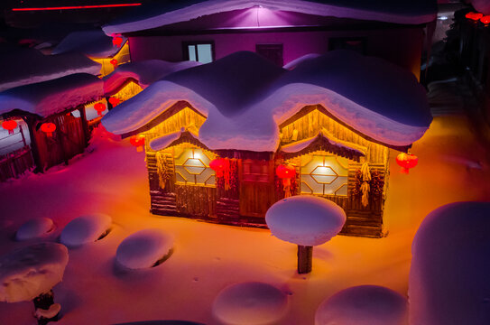 雪乡雪后小木屋