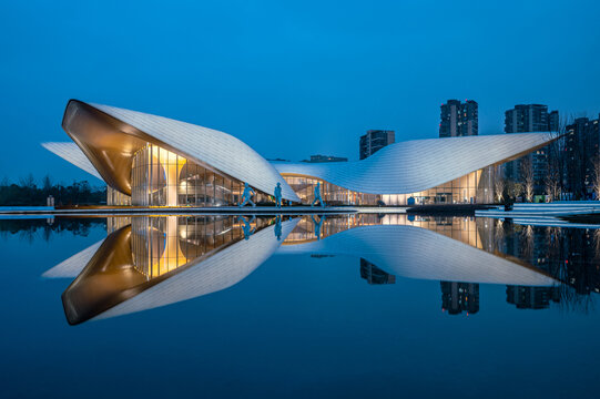 成都天府美术馆建筑夜景