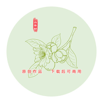 山茶花线稿