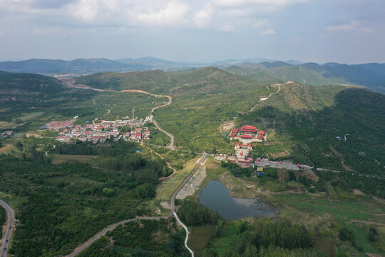 航拍淮北市烈山区中国石榴博物馆