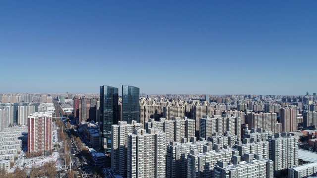 河北省石家庄市城市雪景