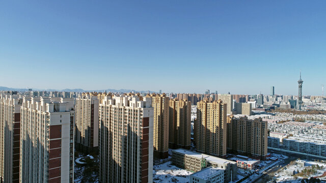 河北省石家庄市城市雪景