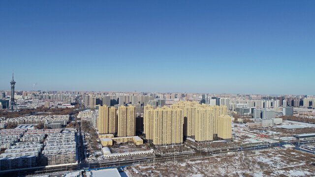 河北省石家庄市城市雪景