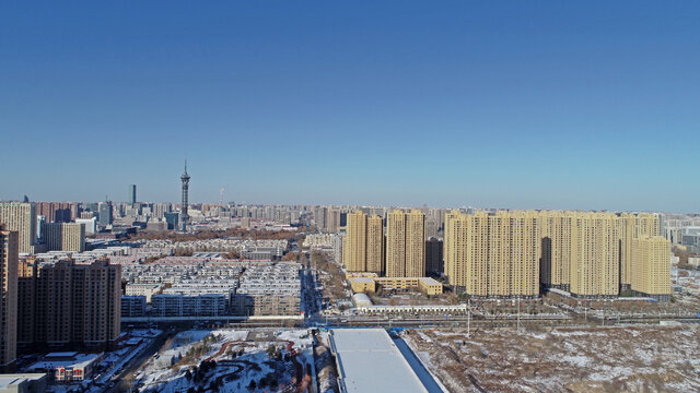 河北省石家庄市城市雪景