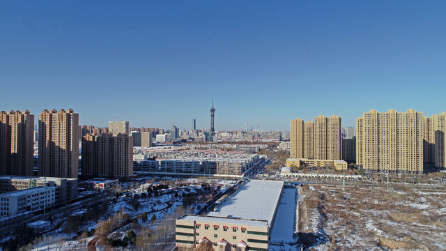 河北省石家庄市城市雪景