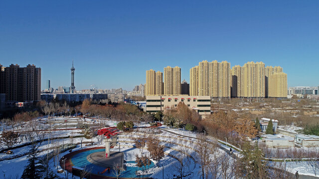 河北省石家庄市城市雪景