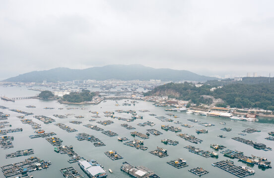 广东阳江蒲鱼洲湾海上养殖场