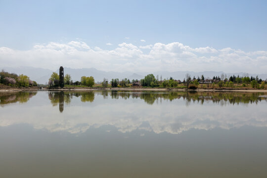 沣河梁家滩湿地公园春景