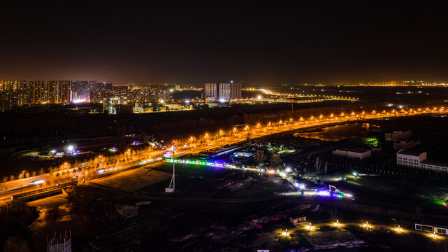 中国长春南部新城夜晚景观