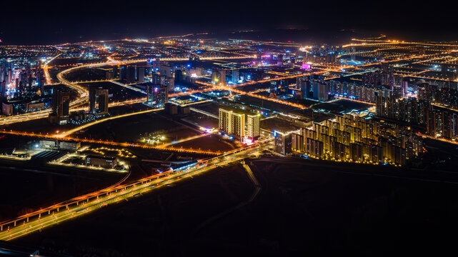 中国长春南部新城夜晚景观