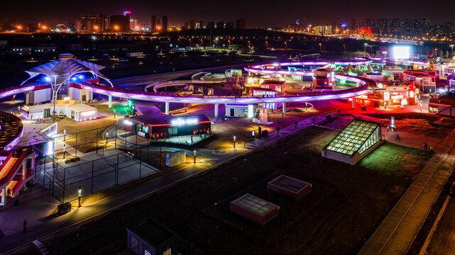 中国长春南溪里文旅小镇夜景