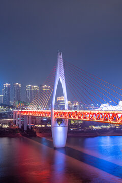 重庆千厮门大桥城市夜景