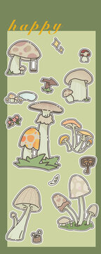 蘑菇森林咕卡贴纸