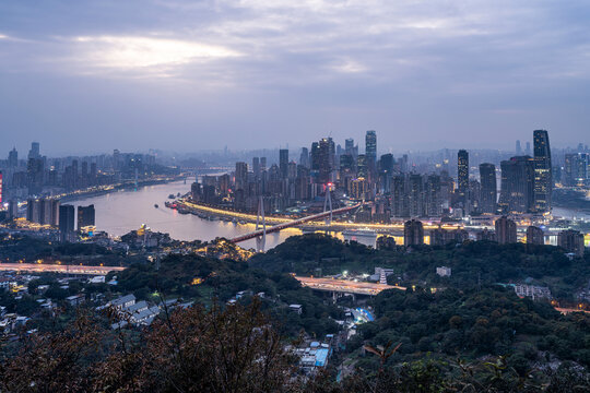 重庆东水门大桥城市夜景