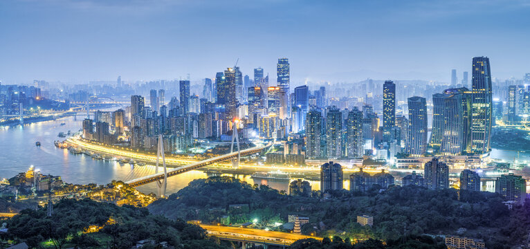 重庆东水门大桥城市夜景