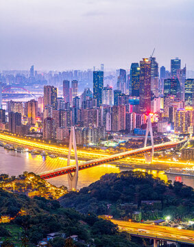 重庆东水门大桥城市夜景