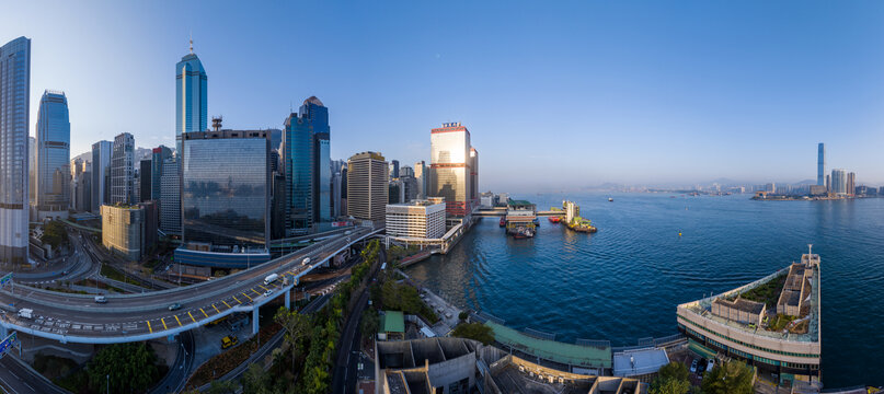香港CBD航拍全景