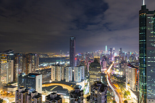 深圳福田区中心商务区繁华夜景