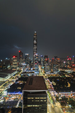 深圳福田区繁华城市夜景