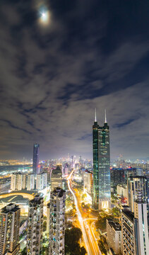 深圳福田区繁华城市夜景