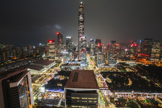 深圳福田区繁华城市夜景