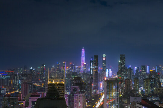 深圳福田区繁华城市夜景