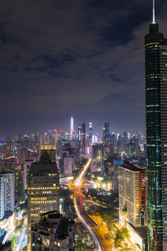 深圳福田区繁华城市夜景