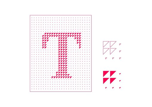 三角形冲孔字母T