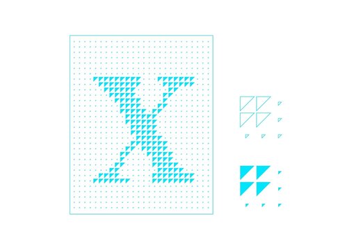 三角形字母X镂空板