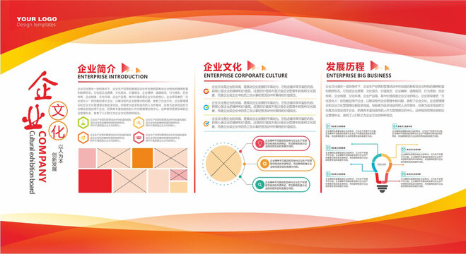 红色企业展板