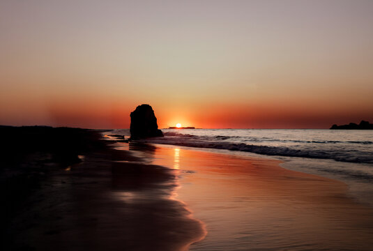 海边傍晚日落