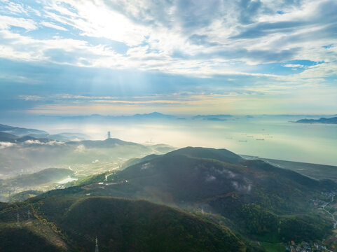 宁波北仑总台山东方大港景区风光