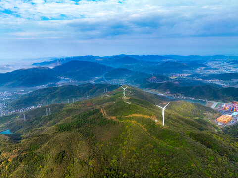 宁波舟山港与风车航拍