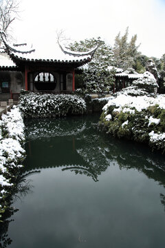 留园雪景