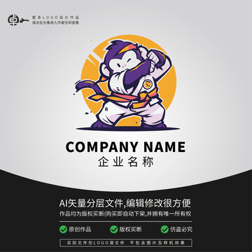 猴子武术功夫跆拳道LOGO