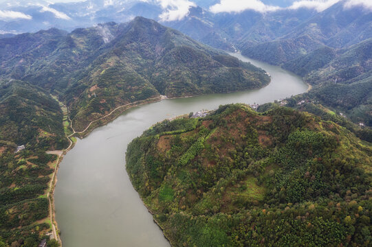 新安江山水画廊自然风光航拍