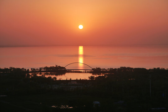 骆马湖夕阳