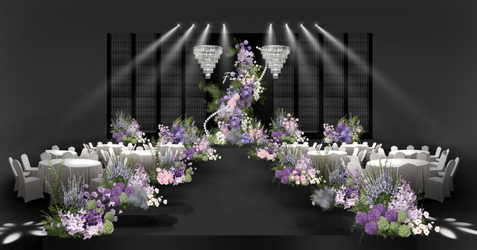 紫绿婚礼舞台