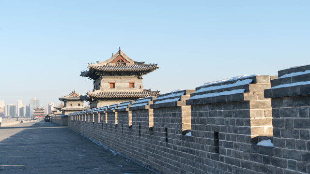 晴天山西大同古城墙