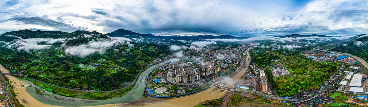 荥经县城360度全景