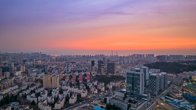 青岛日落夕阳