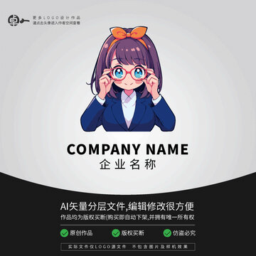 办公OL风可爱女孩LOGO